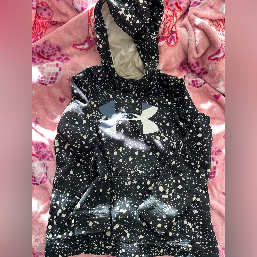 Under Armour Black and White Speckled ColdGear Hoodie